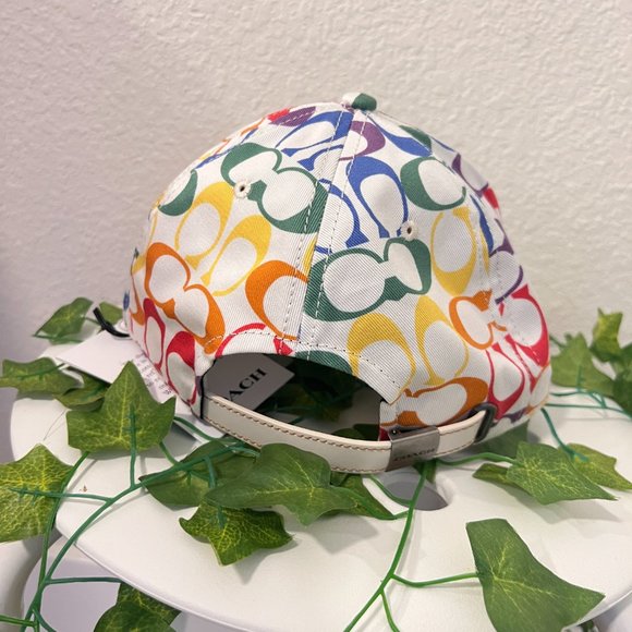 coach Rainbow Signature Baseball Hat CJ714 size XS/S - Picture 4 of 5